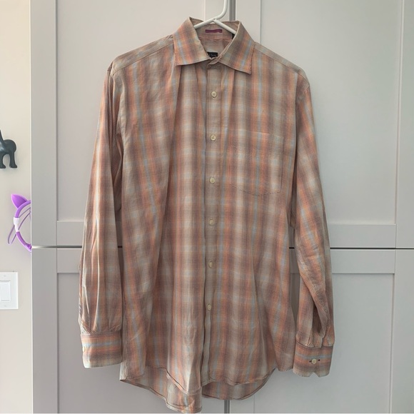 Paul Smith London Button Down shirt Gingham size 15.5/39 - Picture 2 of 10